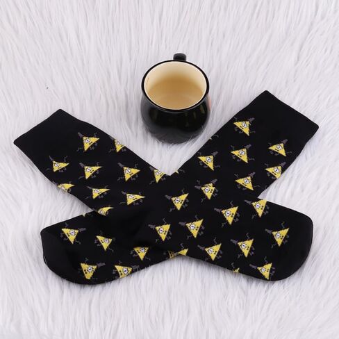 BWWKTOP Bill Cipher Socks Bill Inspired Gifts Gravity Cartoon Crew Socks Mabel & Dipper Character Merchandise in Saudi Arabia
