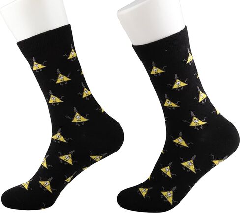 BWWKTOP Bill Cipher Socks Bill Inspired Gifts Gravity Cartoon Crew Socks Mabel & Dipper Character Merchandise in Saudi Arabia