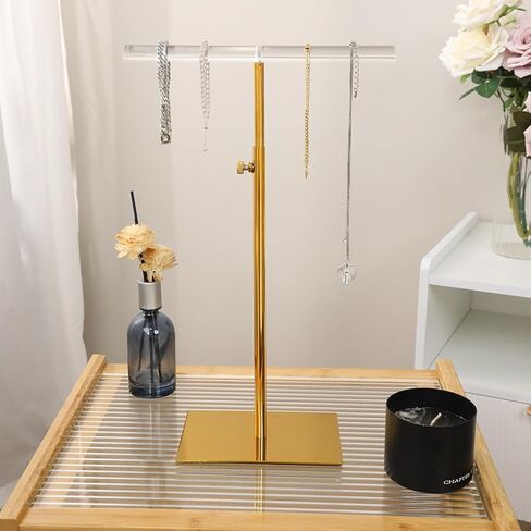 Jewelry Display Stand, 2PCS T Bar Purse Handbag Holder Adjustable Height Stainless Steel 13.3~21.2 Inches Showcase Rack for Retail Boutique or Home Closet in Saudi Arabia