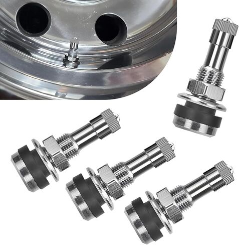 4 PCS Car TR-416 Valve Stem, Copper Rustproof Tire Air Valve, Standard 0.75" Base 1.75" Length Tire Seal Tools with Washer, Universal for Most Cars, SUVs, Trailers (Silver) in Saudi Arabia