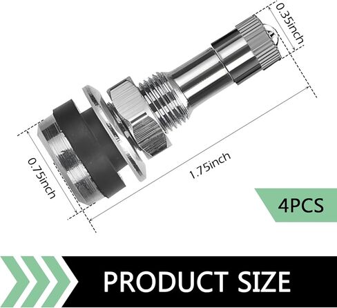 4 PCS Car TR-416 Valve Stem, Copper Rustproof Tire Air Valve, Standard 0.75" Base 1.75" Length Tire Seal Tools with Washer, Universal for Most Cars, SUVs, Trailers (Silver) in Saudi Arabia