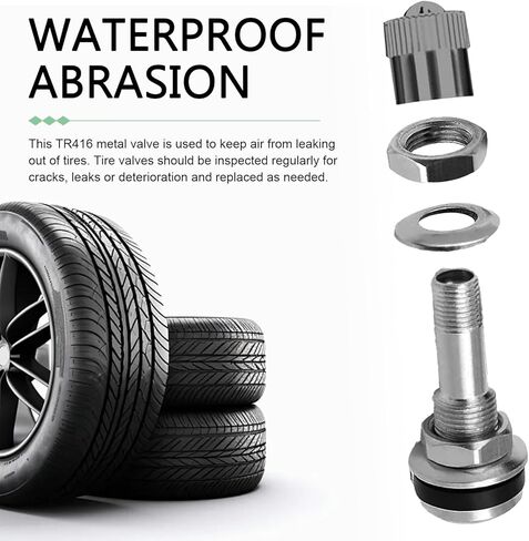 4 PCS Car TR-416 Valve Stem, Copper Rustproof Tire Air Valve, Standard 0.75" Base 1.75" Length Tire Seal Tools with Washer, Universal for Most Cars, SUVs, Trailers (Silver) in Saudi Arabia