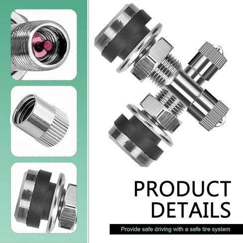 4 PCS Car TR-416 Valve Stem, Copper Rustproof Tire Air Valve, Standard 0.75" Base 1.75" Length Tire Seal Tools with Washer, Universal for Most Cars, SUVs, Trailers (Silver) in Saudi Arabia