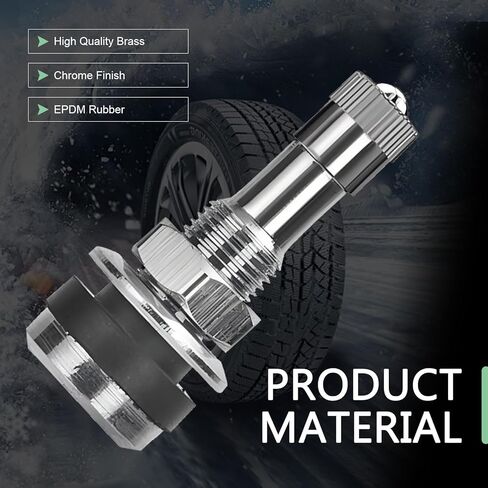 4 PCS Car TR-416 Valve Stem, Copper Rustproof Tire Air Valve, Standard 0.75" Base 1.75" Length Tire Seal Tools with Washer, Universal for Most Cars, SUVs, Trailers (Silver) in Saudi Arabia