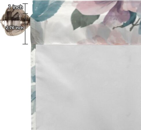 susiyo Vintage Mauve Floral Valance for Windows Printed Curtain Valance Rod Pocket Valance Window Treatment Valance 1 Panels Short Curtains for Kitchen Living Room Bathroom Farmhouse, 60 x 18 Inch in Kuwait