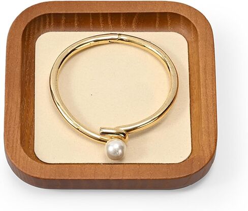 Solid Wood Jewelry Display Flat Tray for Rings Earrings Necklace Bracelet, Jewelry Photograph Display(Beige,S) in Kuwait