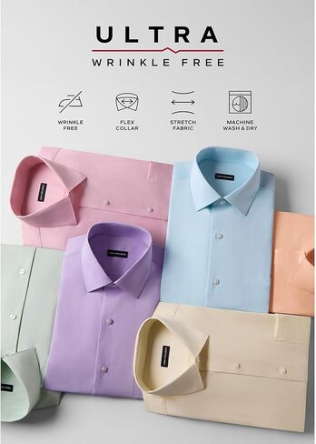 قميص Van Heusen الرجالي ذو المقاس النحيف والخالي من التجاعيد وياقة مرنة قابلة للتمدد in Saudi Arabia