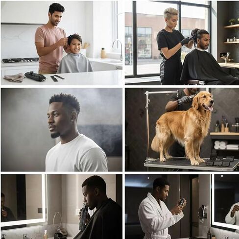 JININQ Professional Cordless Hair Clippers for Men, Adjustable Hair Trimmer Kit with LED Display, Precision Grooming Set for Haircuts, Beard, and Travel Use in Kuwait