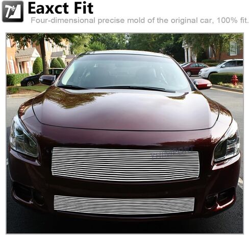 Compatible with 2009-2014 NISSAN Maxima Front Grille Aluminum Polished Billet Grille Grill Insert Combo Replacement Part in Saudi Arabia