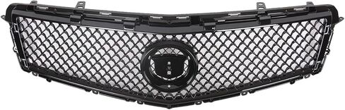 2pcs Front Upper Grille & Trim Molding Chrome Compatible with Cadillac 2013-2014 ATS - Front grille kit (2013-14 Grille chrome) in Saudi Arabia