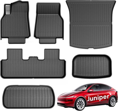 Floor Mats for Tesla Model 3 2021 2022 2023 All-Weather Custom Fit Interior Liners Waterproof Heavy Duty Floor Liners Front Real Seat Car Floor Mats Frunk Trunk Mats 6Pcs Full Set in Kuwait