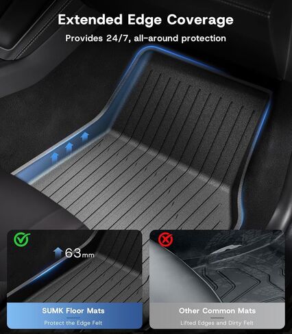 Floor Mats for Tesla Model 3 2021 2022 2023 All-Weather Custom Fit Interior Liners Waterproof Heavy Duty Floor Liners Front Real Seat Car Floor Mats Frunk Trunk Mats 6Pcs Full Set in Kuwait