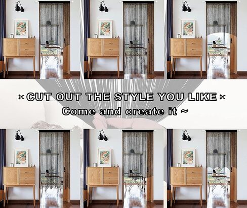 ستائر YIIBAII مطرزة بالخرز لنسيج المداخل مناسبة للديكور الداخلي والأقسام، ستائر خزانة هيبي (أسود، 35 بوصة × 79 بوصة) in Kuwait