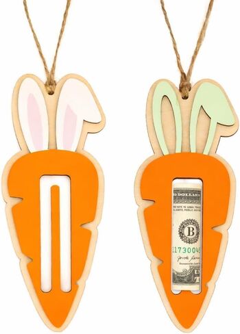 حشوات سلة عيد الفصح، مجموعة حامل نقود أرنب عيد الفصح مكونة من جيبين خشبيين للهدايا النقدية والجزر، وفتحة بطاقة هدايا أرنب باكز للمراهقين، والأطفال الصغار، والأطفال، مفاجأة سلة الربيع اللطيفة in Kuwait