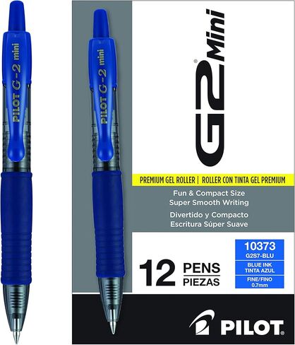 PILOT G2 Mini Premium Rolling Ball Gel Pens, Fine Point, Blue Ink, 12-Pack (10373) in Kuwait