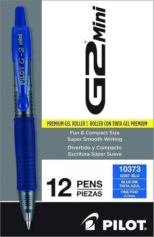 PILOT G2 Mini Premium Rolling Ball Gel Pens, Fine Point, Blue Ink, 12-Pack (10373) in Kuwait
