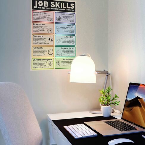 10 Essential Job Skills Poster for Employers, 16"x24", Business Classroom, Career Teaching, Teacher Poster for Classroom High School, School Office - Frame not Included in Saudi Arabia