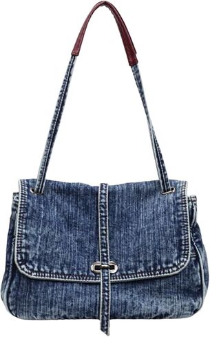 الدنيم حمل حقيبة عادية الرجعية الجمالية 2026 Crossbody جان المحافظ حقيبة يد حقيبة كتف الأزرق حقيبة ساعي من القماش للنساء in Kuwait