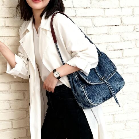الدنيم حمل حقيبة عادية الرجعية الجمالية 2026 Crossbody جان المحافظ حقيبة يد حقيبة كتف الأزرق حقيبة ساعي من القماش للنساء in Kuwait