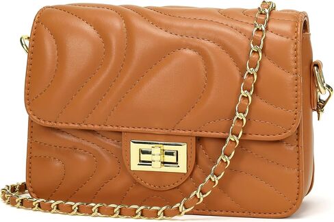 محفظة صغيرة مبطنة عبر الجسم للنساء حقيبة كتف عصرية للسيدات من جلد البولي يوريثان مع حزام سلسلة in Kuwait