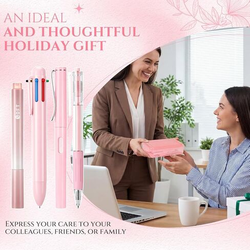 Tenceur 8 Pcs Pink Stationery Set 1 Double Layer Large Capacity Pencil Box 7 Pcs School Clear Pencil Box Supplies Ballpoint Pens For Offices School Supplies in Kuwait