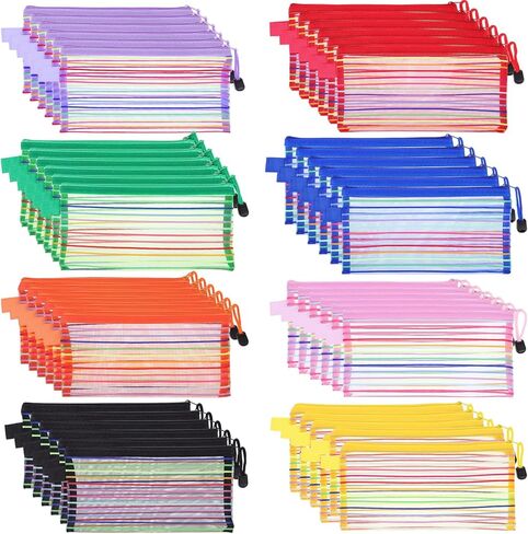72 Pack Zipper Mesh Pouch Pencil Pouches Cases Multipurpose Storage Bag Travel Bags for Office Classroom Supplies Toiletries Cosmetic Puzzles Storage in Saudi Arabia