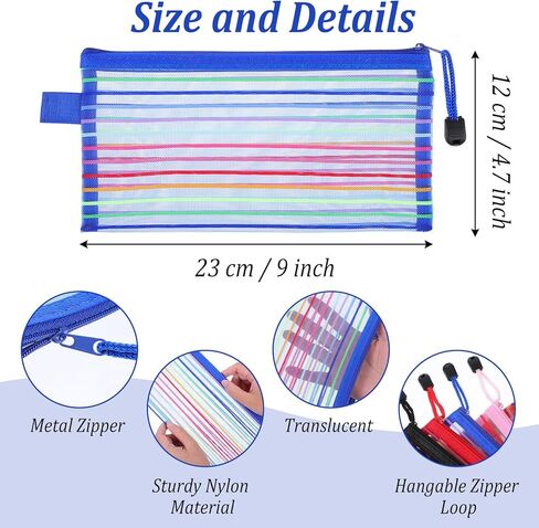 72 Pack Zipper Mesh Pouch Pencil Pouches Cases Multipurpose Storage Bag Travel Bags for Office Classroom Supplies Toiletries Cosmetic Puzzles Storage in Saudi Arabia