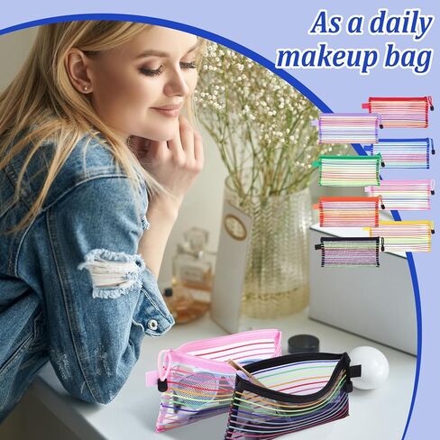 72 Pack Zipper Mesh Pouch Pencil Pouches Cases Multipurpose Storage Bag Travel Bags for Office Classroom Supplies Toiletries Cosmetic Puzzles Storage in Saudi Arabia