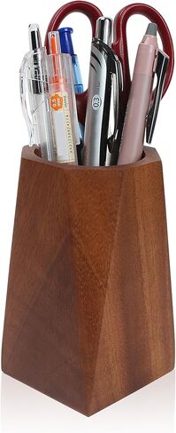 Marsrut Walnut Pencil Holder, Wooden Pen Holder Cup for Desk, Natural Wood Pen Stand for Home, Office, Bookshelf, Desktop, Makeup Brush Accessories - Cute Box/Container/Organizer (Octagonal) in Saudi Arabia