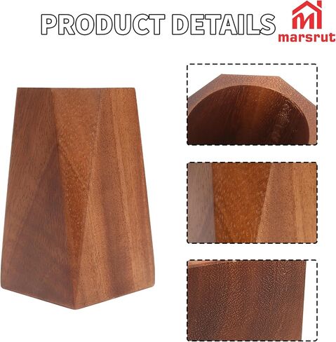 Marsrut Walnut Pencil Holder, Wooden Pen Holder Cup for Desk, Natural Wood Pen Stand for Home, Office, Bookshelf, Desktop, Makeup Brush Accessories - Cute Box/Container/Organizer (Octagonal) in Saudi Arabia