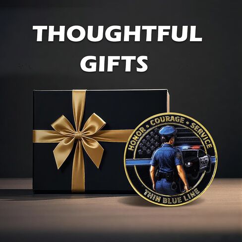 Female Police Challenge Coin Thin Blue Line Collectible Coin for Woman Enforcement Officers Honor Courage Service Police Gifts for Support Recognition (Female Police Coin-1 PC) in Saudi Arabia