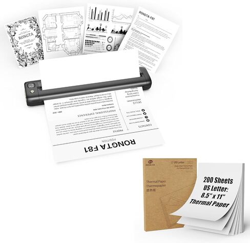 Rongta Portable Printers Wireless for Travel with 200 Sheets Thermal Paper 8.5x11 Inches in Kuwait