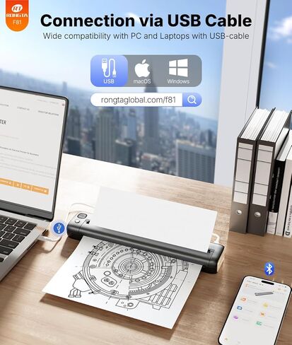 Rongta Portable Printers Wireless for Travel with 200 Sheets Thermal Paper 8.5x11 Inches in Kuwait