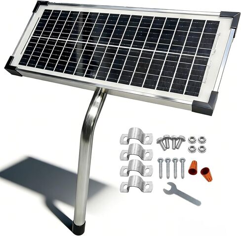 طقم الألواح الشمسية FM123 10 وات لفتحات البوابة الأوتوماتيكية Mighty Mule GTO PRO، شاحن بطارية لوحة شمسية محمول 12 فولت، استبدل FM350 MM260 MM560 FM200 FM350 FM500 FM502 FM700 MM571W MM271 MM360 in Kuwait