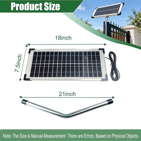 طقم الألواح الشمسية FM123 10 وات لفتحات البوابة الأوتوماتيكية Mighty Mule GTO PRO، شاحن بطارية لوحة شمسية محمول 12 فولت، استبدل FM350 MM260 MM560 FM200 FM350 FM500 FM502 FM700 MM571W MM271 MM360 in Kuwait