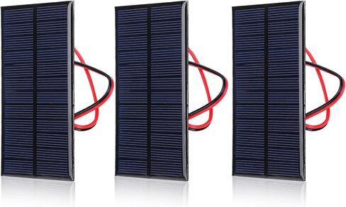 3 قطع لوحة شمسية صغيرة تيار مستمر 6 فولت من البولي سيليكون وحدة شاحن الخلايا الشمسية مجموعات نظام محمول بالطاقة الشمسية مع كابل 30 سم لمشاريع البحث العلمي، وصنع أضواء الحديقة، وأضواء المناظر الطبيعية، DIY إلخ in Kuwait