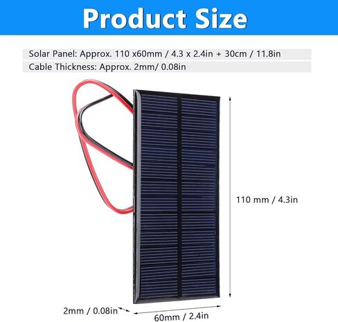 3 قطع لوحة شمسية صغيرة تيار مستمر 6 فولت من البولي سيليكون وحدة شاحن الخلايا الشمسية مجموعات نظام محمول بالطاقة الشمسية مع كابل 30 سم لمشاريع البحث العلمي، وصنع أضواء الحديقة، وأضواء المناظر الطبيعية، DIY إلخ in Kuwait