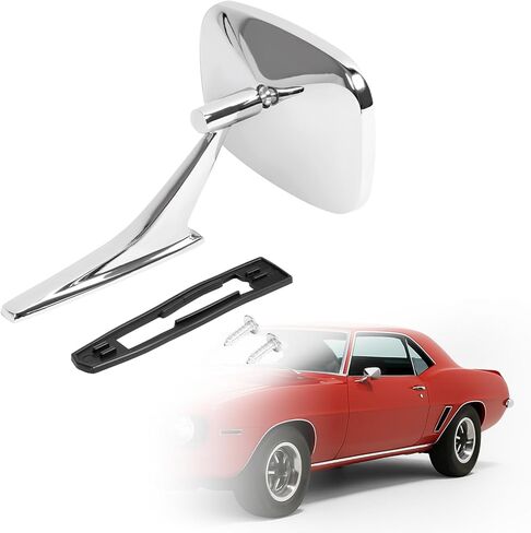 HECASA Outside Door Mirrors Compatible with 68-72 Chevrolet Chevy Chevelle & Nova & El Camino & 68-69 Camaro & 68-70 Impala & 70-72 Station Wagon, Steel Glass Silvery Mirrors Left Driver Side in Saudi Arabia