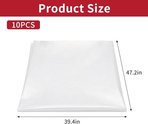 Plus tard 39.4 x 47.2 Inch Heavy-Duty Plastic Engine Storage Bag 10 Pcs, Plastic Extra Thick Engine Dust Cover for Engine Packaging and Storage in Kuwait