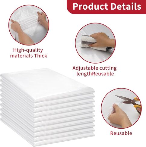 Plus tard 39.4 x 47.2 Inch Heavy-Duty Plastic Engine Storage Bag 10 Pcs, Plastic Extra Thick Engine Dust Cover for Engine Packaging and Storage in Kuwait