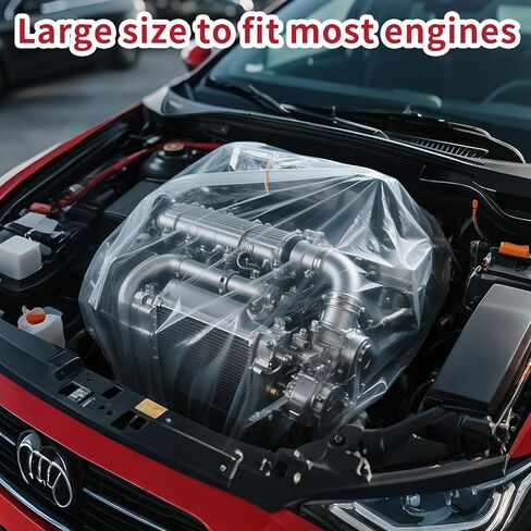 Plus tard 39.4 x 47.2 Inch Heavy-Duty Plastic Engine Storage Bag 10 Pcs, Plastic Extra Thick Engine Dust Cover for Engine Packaging and Storage in Kuwait