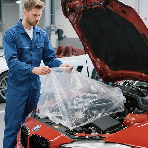 Plus tard 39.4 x 47.2 Inch Heavy-Duty Plastic Engine Storage Bag 10 Pcs, Plastic Extra Thick Engine Dust Cover for Engine Packaging and Storage in Kuwait