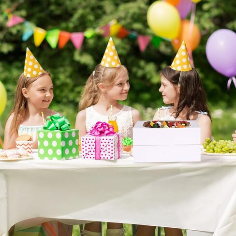 10 قطع من صناديق المخبوزات من موريتو، 10 × 10 × 2.5 بوصة صناديق فطائر بيضاء مع نافذة، صناديق مكافآت للكب كيك والدونات والشوكولاتة المغطاة بالفراولة in Kuwait