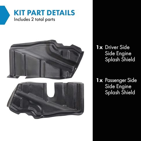 TRQ Engine Splash Shield للسائق والراكب الجانبي HY1228117 HY1228118 متوافق مع 2007-2010 Hyundai Elantra 2010-2013 Kia Forte Forte Koup in Saudi Arabia