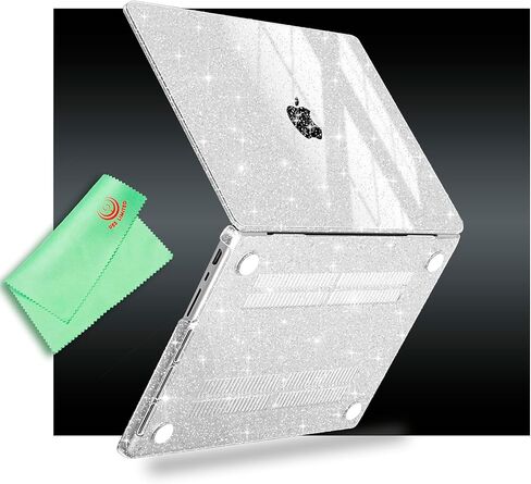 UESWILL for MacBook Pro 16 inch Case M5 M4 M3 M2 M1 A3429 A3428 A3403 A3186 A2991 A2780 A2485 (2021-2026 Release), Glossy Sparkling Hard Shell Cover + Microfiber Cloth, Glitter Clear in Kuwait