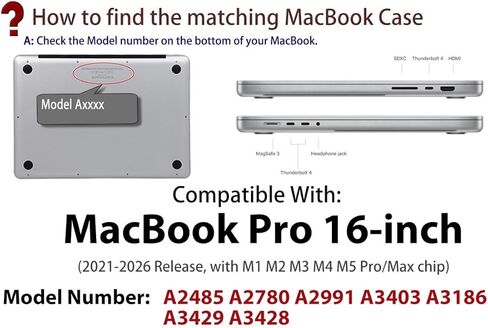 UESWILL for MacBook Pro 16 inch Case M5 M4 M3 M2 M1 A3429 A3428 A3403 A3186 A2991 A2780 A2485 (2021-2026 Release), Glossy Sparkling Hard Shell Cover + Microfiber Cloth, Glitter Clear in Kuwait