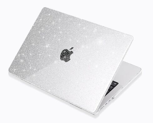 UESWILL for MacBook Pro 16 inch Case M5 M4 M3 M2 M1 A3429 A3428 A3403 A3186 A2991 A2780 A2485 (2021-2026 Release), Glossy Sparkling Hard Shell Cover + Microfiber Cloth, Glitter Clear in Kuwait