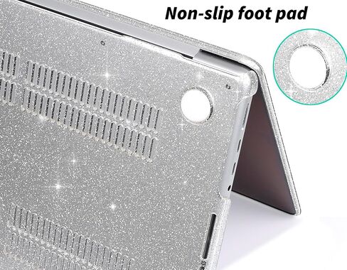 UESWILL for MacBook Pro 16 inch Case M5 M4 M3 M2 M1 A3429 A3428 A3403 A3186 A2991 A2780 A2485 (2021-2026 Release), Glossy Sparkling Hard Shell Cover + Microfiber Cloth, Glitter Clear in Kuwait