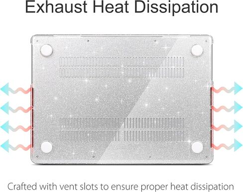 UESWILL for MacBook Pro 16 inch Case M5 M4 M3 M2 M1 A3429 A3428 A3403 A3186 A2991 A2780 A2485 (2021-2026 Release), Glossy Sparkling Hard Shell Cover + Microfiber Cloth, Glitter Clear in Kuwait