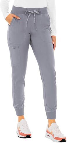 Med Couture Scrub Pants for Women Jogger Pant with 5 Pockets, Lightweight, Ultra Soft, 2-Way Stretch Fabric - MC7710, M, Cloud in Saudi Arabia